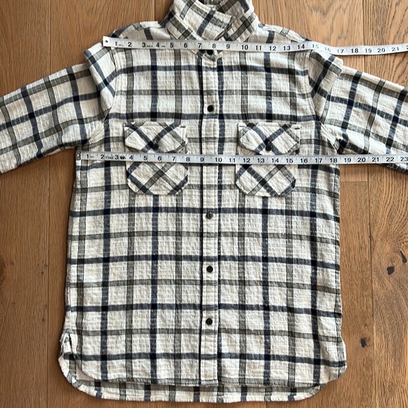 CURRENT ELLIOT Perfect Shirt in Gable Green Woodland Textured Plaid Shirt Size 1 - Picture 13 of 15